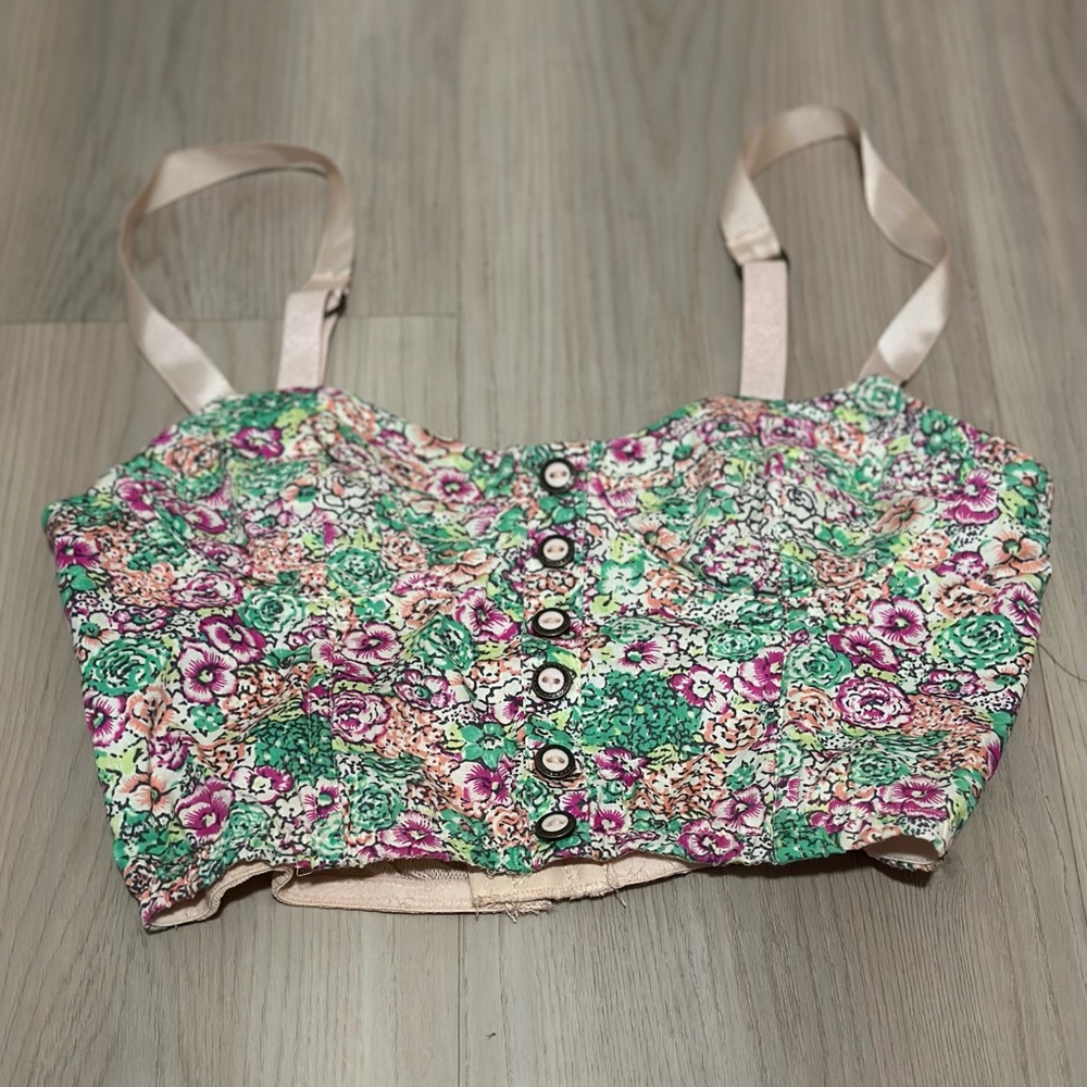 I LOVE H81 floral corset bralette crop top size s